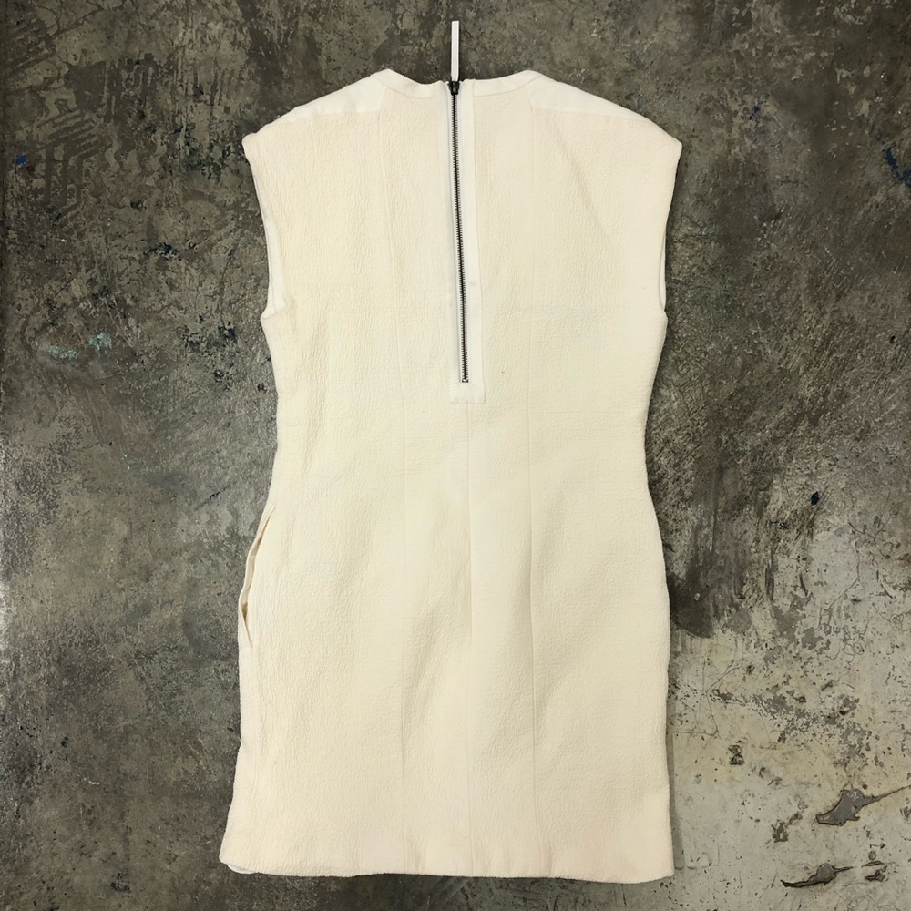 Helmut Lang Sheath Dress White Cream Textured Mini - Picture 4 of 8
